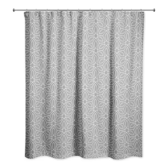 Contoured Leaves Shower Curtain Gray {3}