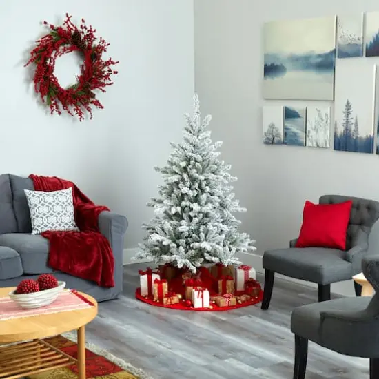 5ft. Pre-Lit West Virginia Spruce Artificial Christmas Tree, Clear LED Lights {8}