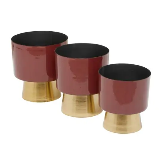 Red Modern Planter, Set of 3" 11", 10", 9" {3}