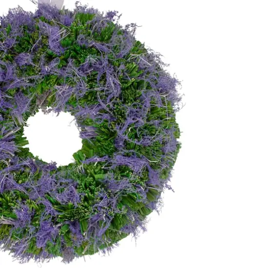 14.5" Purple Reindeer Moss & Green Twig Spring Wreath {4}