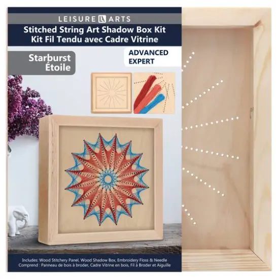 Leisure Arts&reg; Starburst Stitched String Art Shadow Box Kit {1}