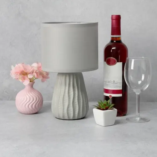 Simple Designs 11" Mini Ceramic Pastel Table Lamp Gray {6}