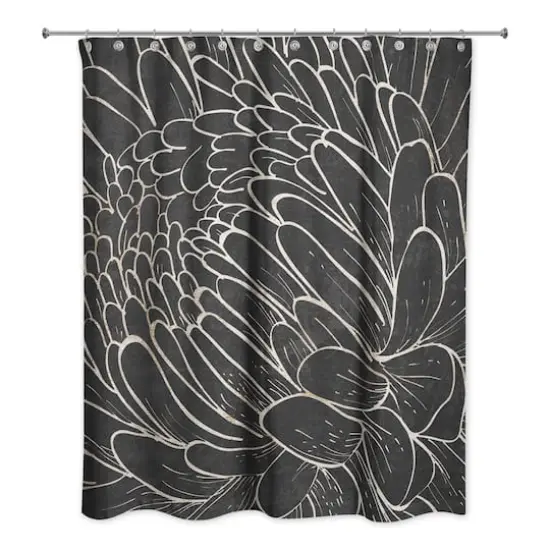 Floral Etching 71" x 74" Shower Curtain {3}