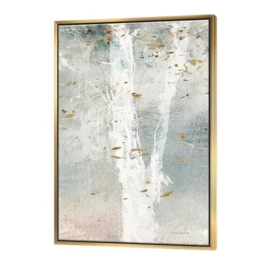 Designart - A Woodland Walk into the Forest IV - Modern Farmhouse Canvas in Gold Frame {1}