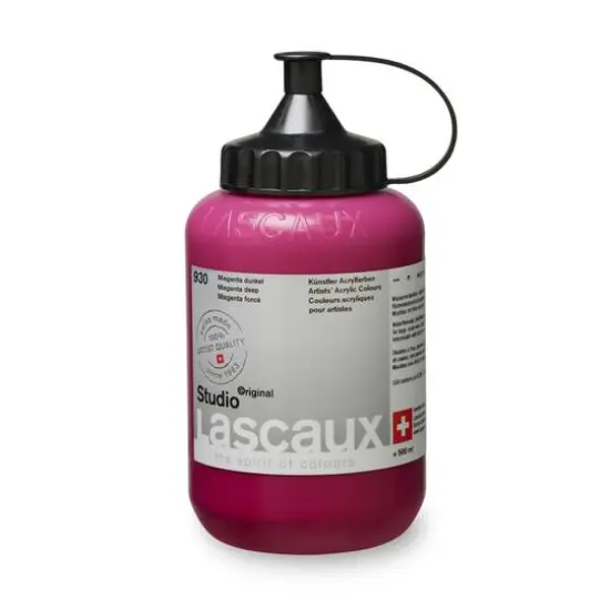 Lascaux Studio Acrylic Paint, 500mL 930 Magenta Deep {4}