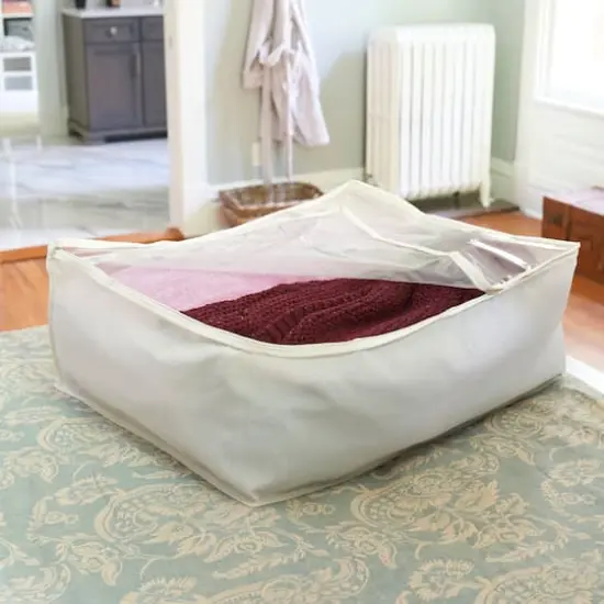 Household Essentials Canvas Blanket Storage Bag {3}