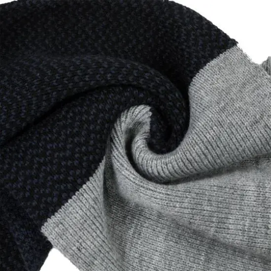 Glitzhome&reg; 70" Men's Black, White & Gray Scarf {8}