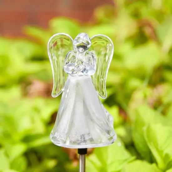 Glitzhome&reg; 36" Solar Powered Angel Stake Light with Stainless Steel Poles, 3ct. {5}