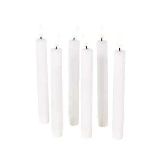 8" Flameless Wax Candles with Remote Control, 6ct. White {4}