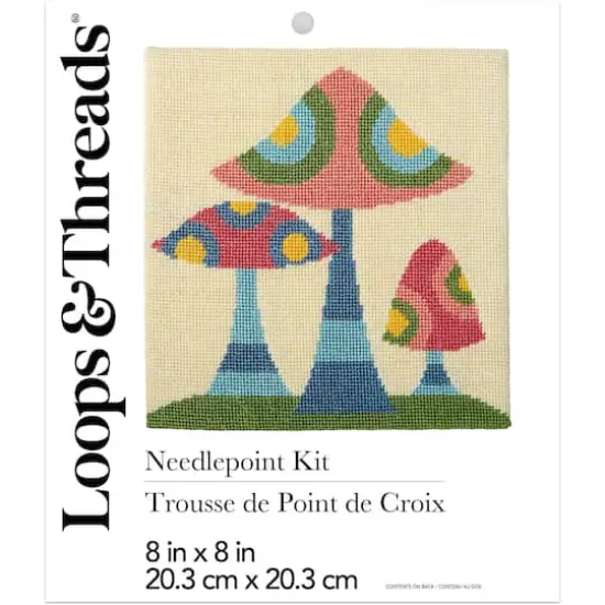 8" x 8" Retro Mushrooms Needlepoint Kit by Loops & Threads&reg; {3}