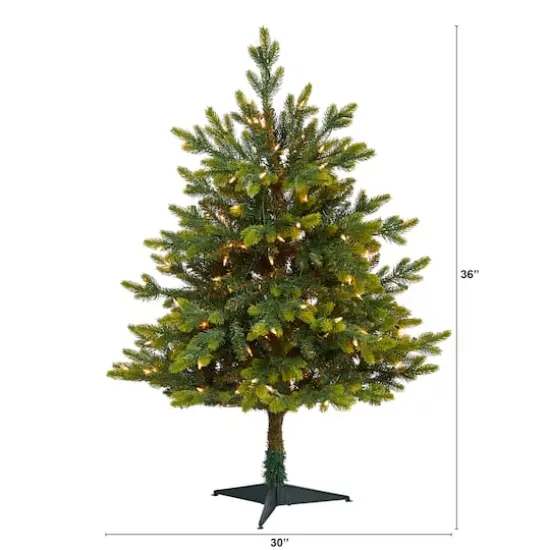 3ft. Pre-Lit North Carolina Fir Artificial Christmas Tree with Clear LED Lights {3}