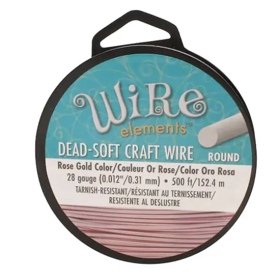 The Beadsmith® Wire Elements™ 28 Gauge Tarnish Resistant Soft Temper Wire, 500ft. Rose Gold {5}