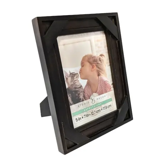 Expressions&trade; 5" x 7" Espresso Cross-Corner Wood Frame by Studio D&eacute;cor&reg; {4}