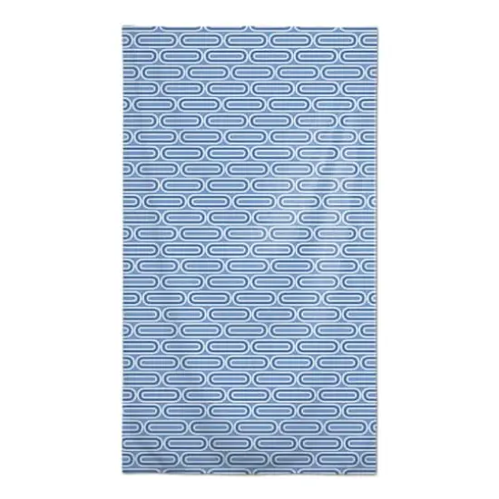 102" Groovy Blue Lines Tablecloth {3}