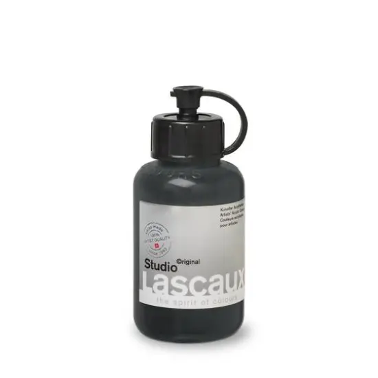 Lascaux Studio Acrylic Paint, 85mL 975 Transparent Black {1}