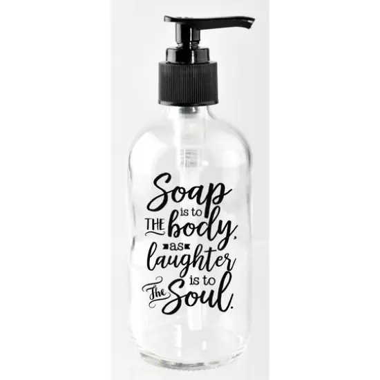 8oz. Soap is to The Body Glass Soap Dispenser {1}