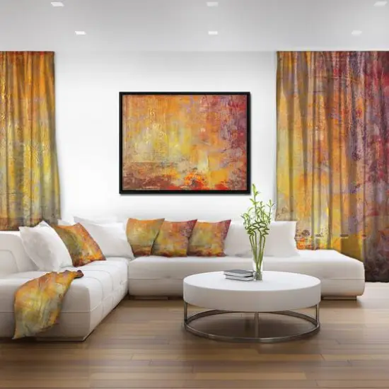 Designart - Ambient Canvas Grunge - Abstract Canvas Art Print in Black Frame {4}