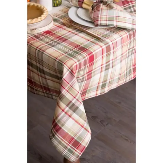 DII&reg; 120" Give Thanks Plaid Tablecloth {3}