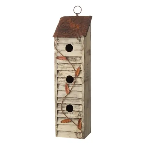 Glitzhome&reg; Tall 3-Tier Distressed Wood Bird House {1}