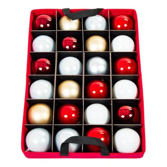 Santa's Bag 48ct. 3" Christmas Ornament Storage Box with Dividers {5}
