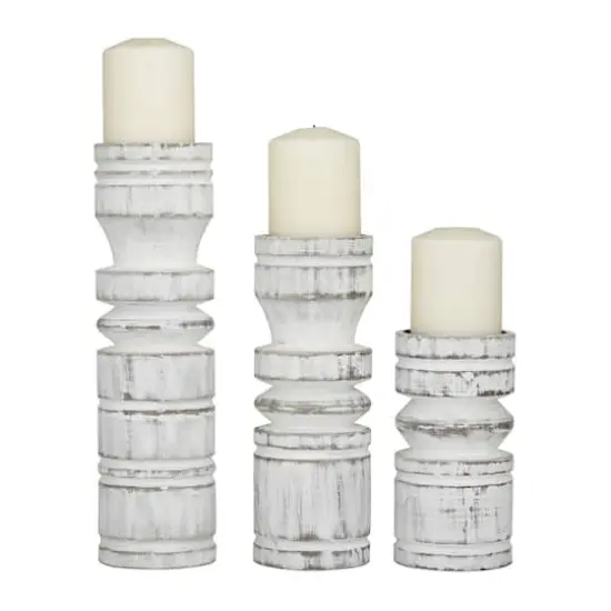 White Coastal Candle Holder Set {1}