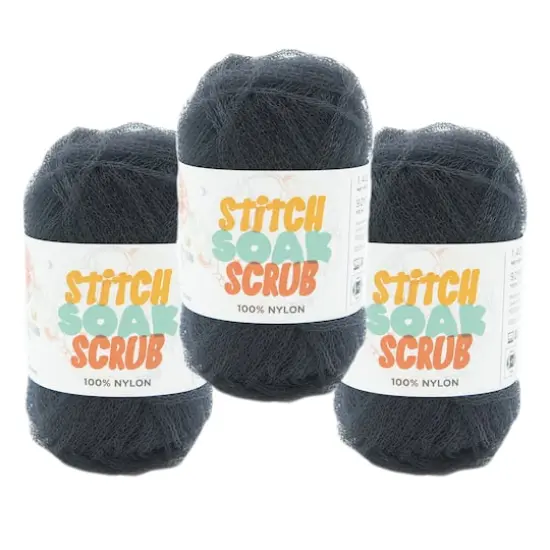 3 Pack Lion Brand&reg; Stitch Soak Scrub Yarn Graphite {1}