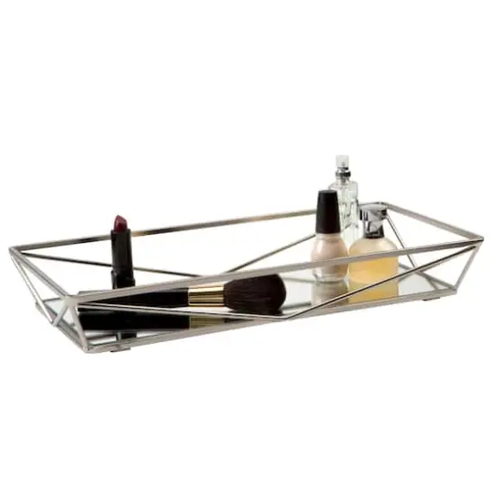Home Details Satin Geometric Mirrored Vanity Tray {3}