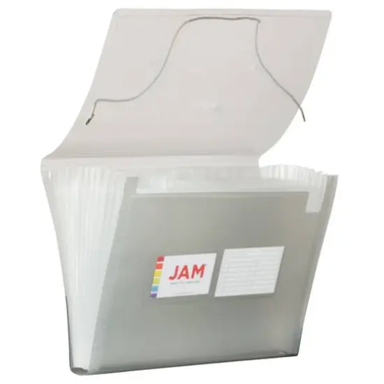 JAM Paper 9" x 13" 13-Pocket Expanding File, 2ct. Gray {4}