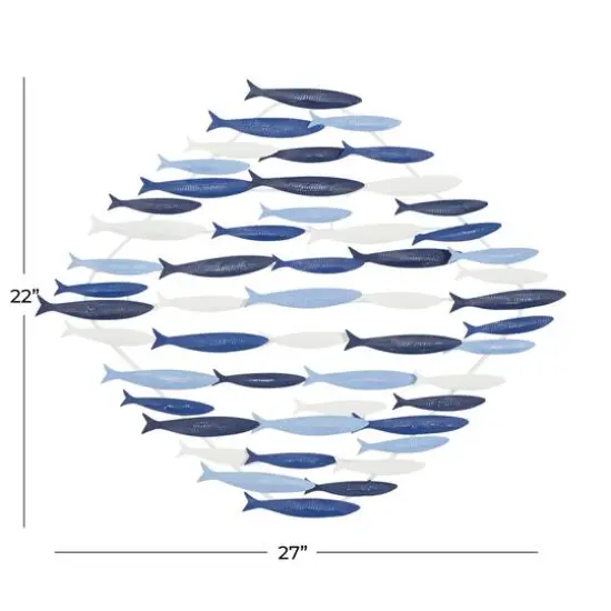 Blue Metal Coastal Wall Decor, 27" x 22" {6}
