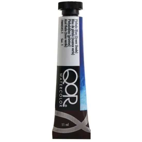 QoR&trade; Watercolor Tube, 11mL Pthalo Blue/Green Shade {1}