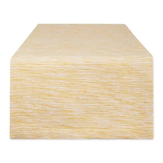 DII® 72" Tonal Recycled Cotton Slubby Rib Table Runner Honey Gold {1}