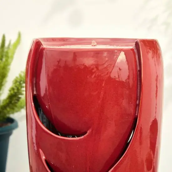 Glitzhome&reg; 29" Ceramic Pot Fountain Red {6}
