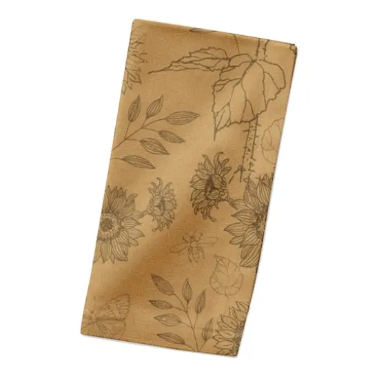 Sunflower Icons Cotton Twill Napkin Gold {3}