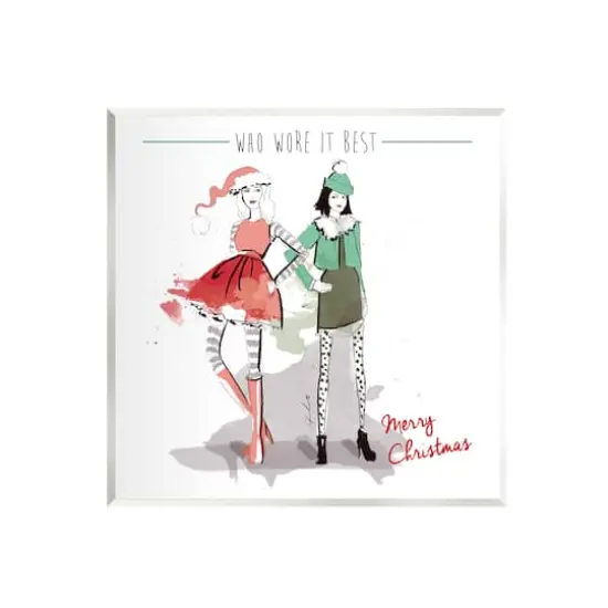 Stupell Industries Who Wore It Best Christmas Fashion Wall Plaque Art {1}