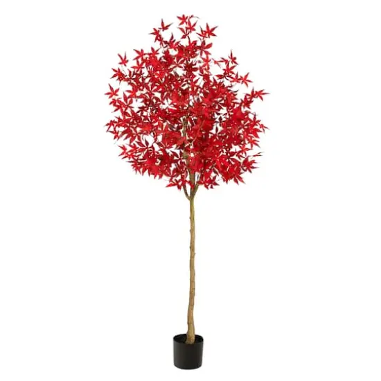6ft. Red-Orange Autumn Maple Artificial Fall Tree {1}