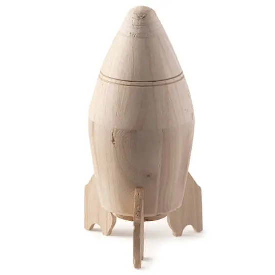 10.5" Rocket Ship Wood Birdhouse by Make Market&reg; {4}