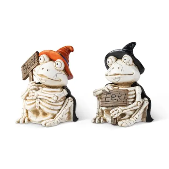 Glitzhome&reg; 7"H Halloween Resin Skeleton Frogs Table Decor Set {1}