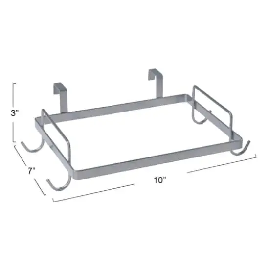 Household Essentials Metal Over the Door Trash Bag Holder Silver {4}