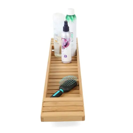 Mind Reader 27" Brown Bamboo Bathtub Caddy Organizer {8}