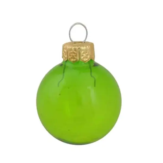 Whitehurst 8 Pack 3.25" Transparent Glass Ball Ornaments Christmas Green {1}
