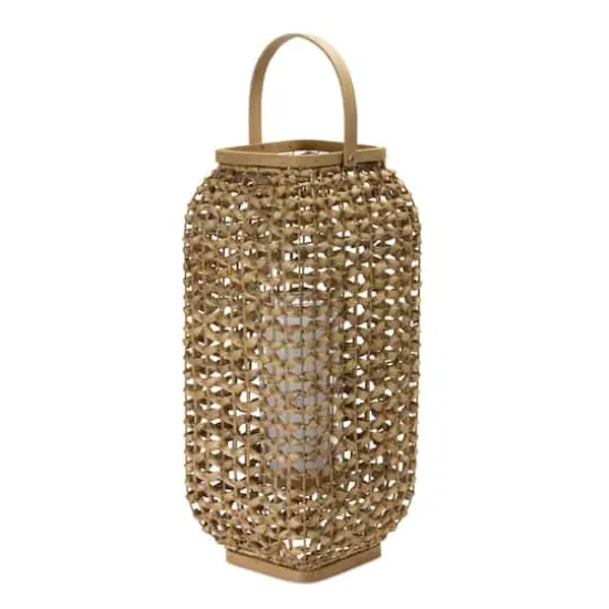 20" Wicker & Glass Lantern {1}