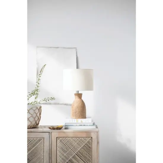 Hello Honey® 19" Paper Weaving Rope Table Lamp With Cotton Shade {5}