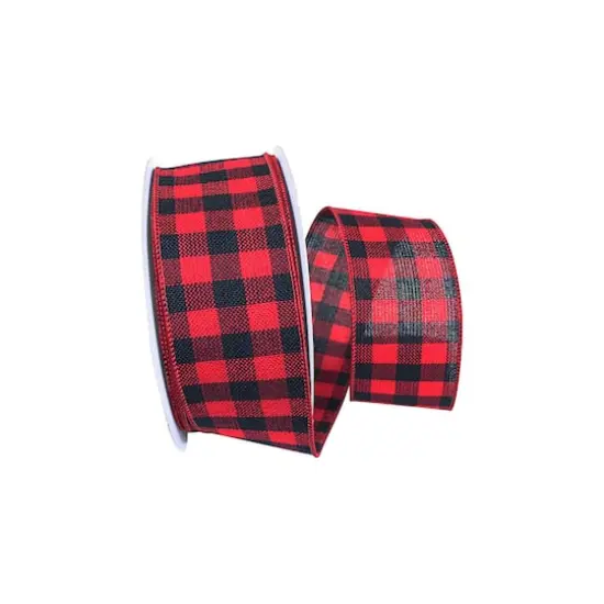 Reliant 2.5" x 10yd. Hearty Buffalo Plaid Wired Ribbon, 10yd. {1}