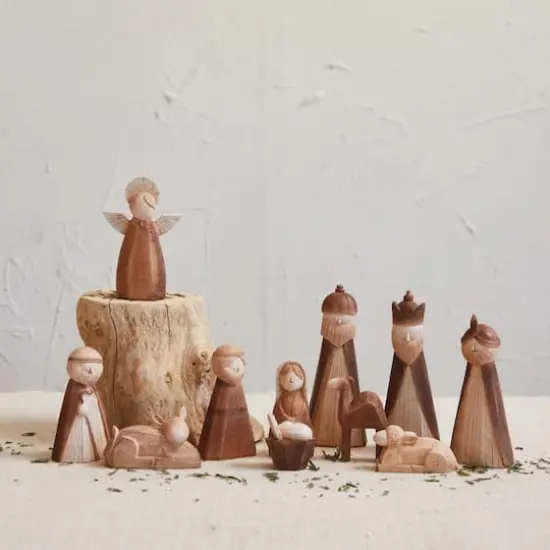 Hello Honey&reg; Natural Wood Finish Nativity Set {3}