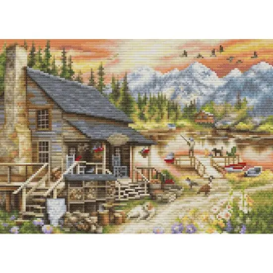 Luca-S Log Cabin Counted Cross Stitch Kit {1}