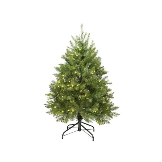 4ft. Pre-Lit Northern Pine Full Artificial Christmas Tree, Warm White LED Lights {1}