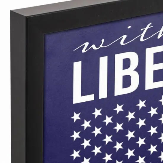 Liberty & Justice Flag Black Framed Canvas {3}