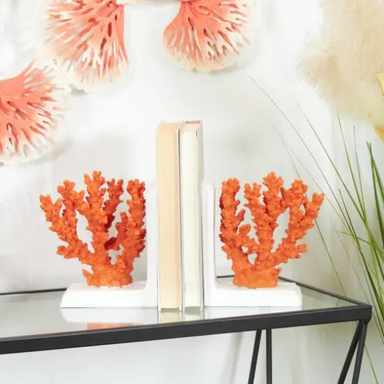 7" Orange Coral Reef Bookends, 2ct. {3}