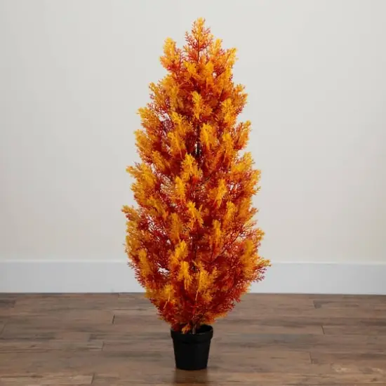 4ft. UV Resistant Autumn Artificial Fall Cedar Tree (Indoor/Outdoor) {5}