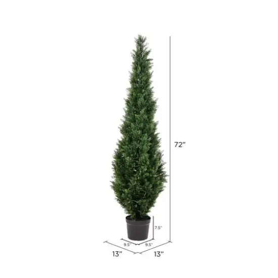 6ft. Pre-Lit Potted Cedar Tree {4}
